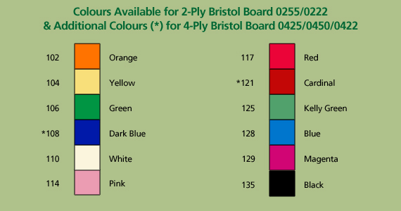 Bristol Board 4 Ply, Assorted Colours, 22 X 28, 48 / Pack - NPP0448138